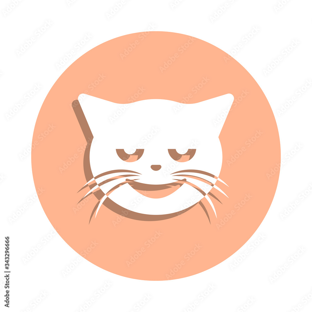 Poster normal smiling imp cat badge icon. simple glyph, flat vector of cat smile icons for ui and ux, websi