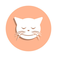 Blush cat badge icon. Simple glyph, flat vector of cat smile icons for ui and ux, website or mobile application