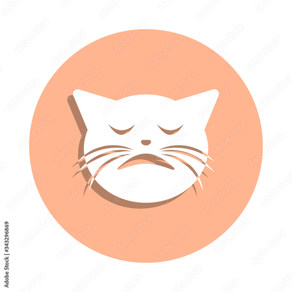 Poster triumph cat badge icon. simple glyph, flat vector of cat smile icons for ui and ux, website or mobil