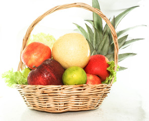 Mixed fruit, pineapple, apple, lemon