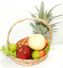 Mixed fruit, pineapple, apple, lemon