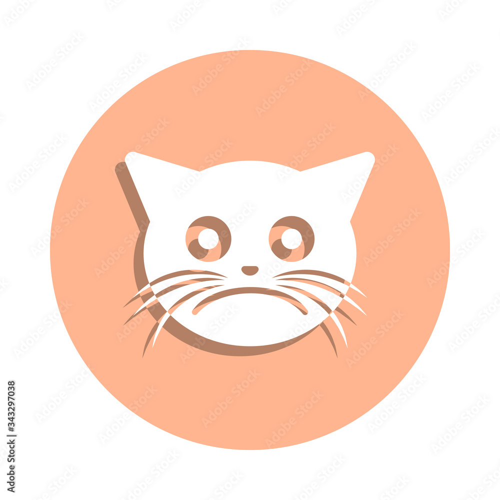 Aufkleber it's a pity cat badge icon. simple glyph, flat vector of cat smile icons for ui and ux, website or m