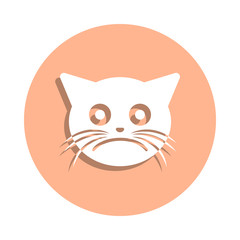 It's a pity cat badge icon. Simple glyph, flat vector of cat smile icons for ui and ux, website or mobile application