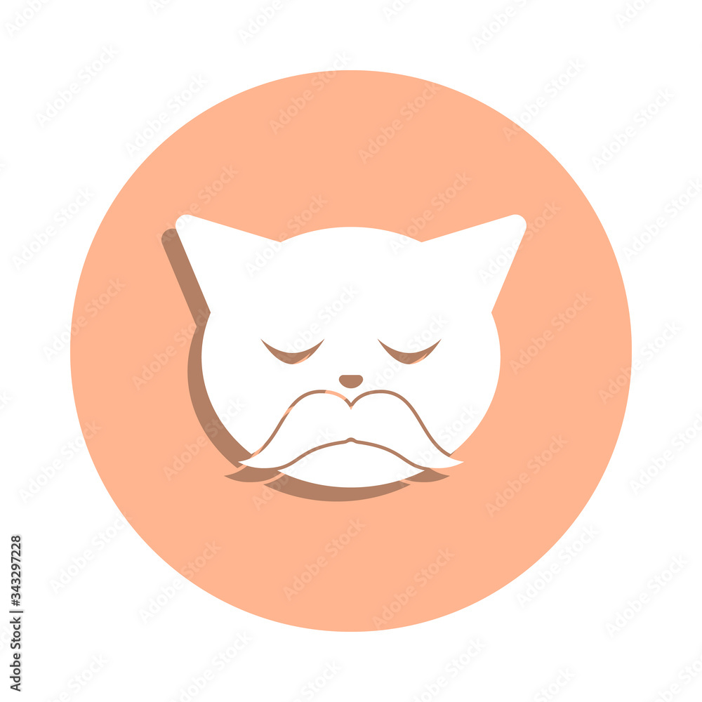 Poster wise cat badge icon. simple glyph, flat vector of cat smile icons for ui and ux, website or mobile a