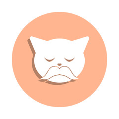 Wise cat badge icon. Simple glyph, flat vector of cat smile icons for ui and ux, website or mobile application