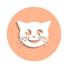 Sick cat badge icon. Simple glyph, flat vector of cat smile icons for ui and ux, website or mobile application
