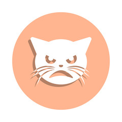Very evil cat badge icon. Simple glyph, flat vector of cat smile icons for ui and ux, website or mobile application