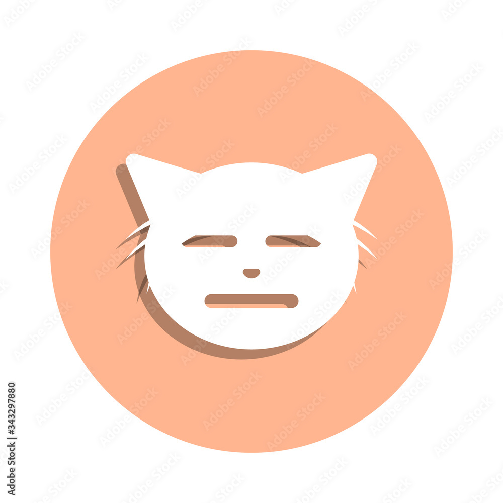 Aufkleber hmmm yes cat badge icon. simple glyph, flat vector of cat smile icons for ui and ux, website or mobi