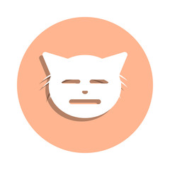 Hmmm yes cat badge icon. Simple glyph, flat vector of cat smile icons for ui and ux, website or mobile application
