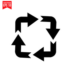 recycle symbol icon symbol Flat vector illustration for graphic and web design.	