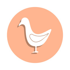 A hen badge icon. Simple glyph, flat vector of farm icons for ui and ux, website or mobile application