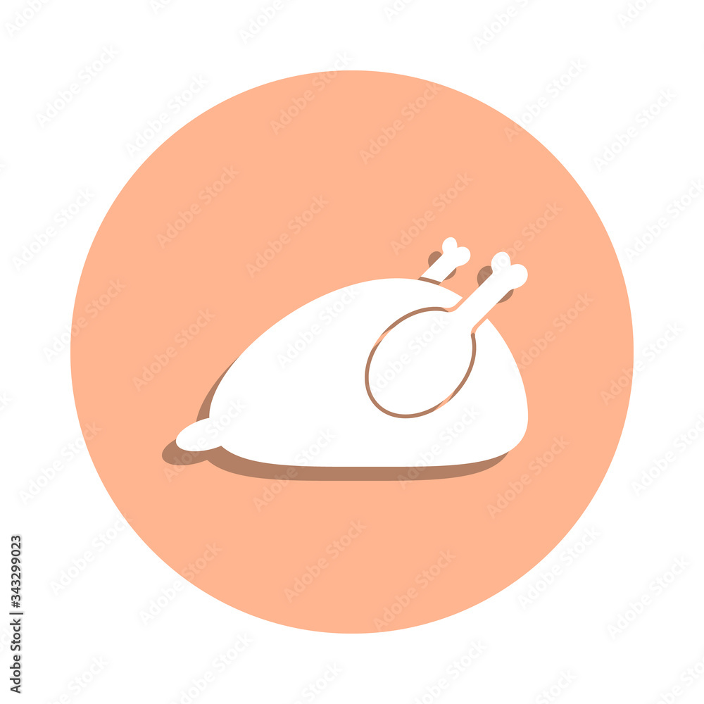 Poster roasted chicken badge icon. simple glyph, flat vector of farm icons for ui and ux, website or mobile