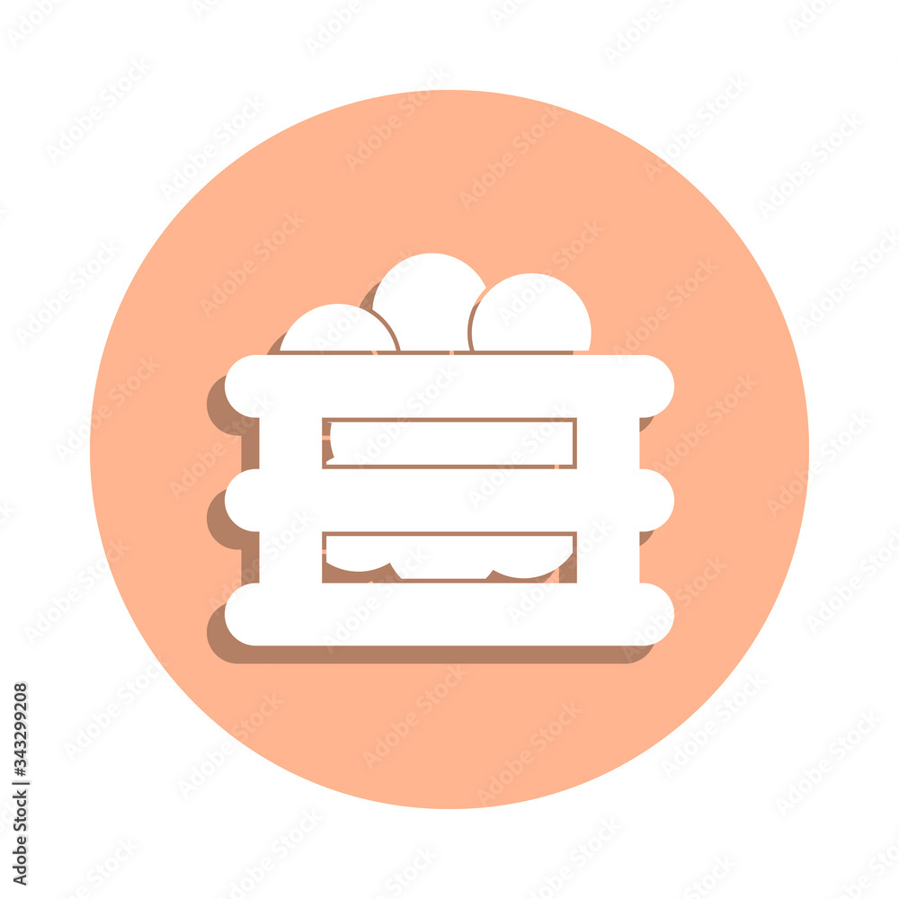 Poster box of eggs badge icon. simple glyph, flat vector of farm icons for ui and ux, website or mobile app
