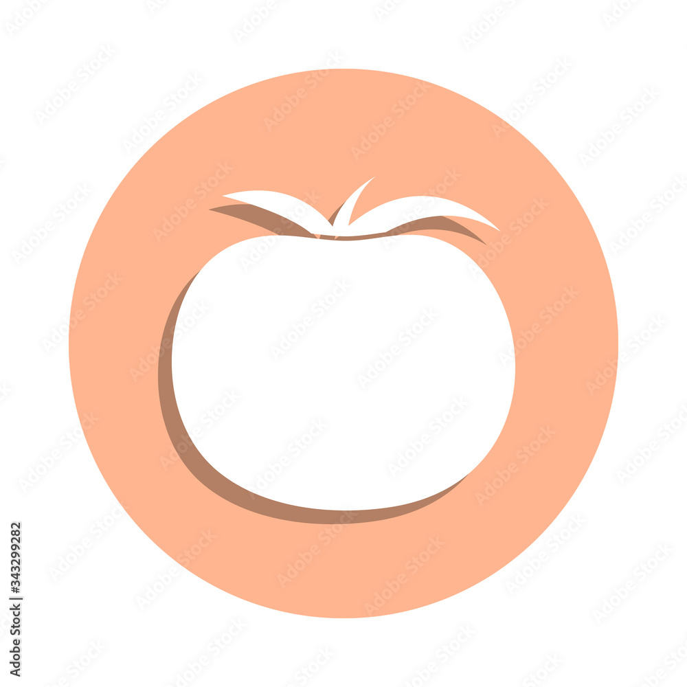 Poster a tomato badge icon. simple glyph, flat vector of farm icons for ui and ux, website or mobile applic