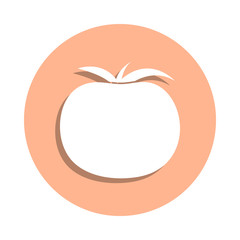 A tomato badge icon. Simple glyph, flat vector of farm icons for ui and ux, website or mobile application