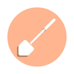 Shovel badge icon. Simple glyph, flat vector of farm icons for ui and ux, website or mobile application