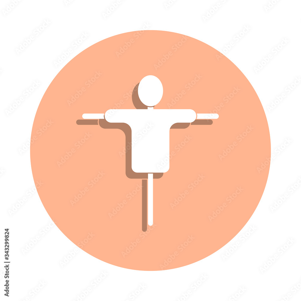 Poster scarecrow badge icon. simple glyph, flat vector of farm icons for ui and ux, website or mobile appli