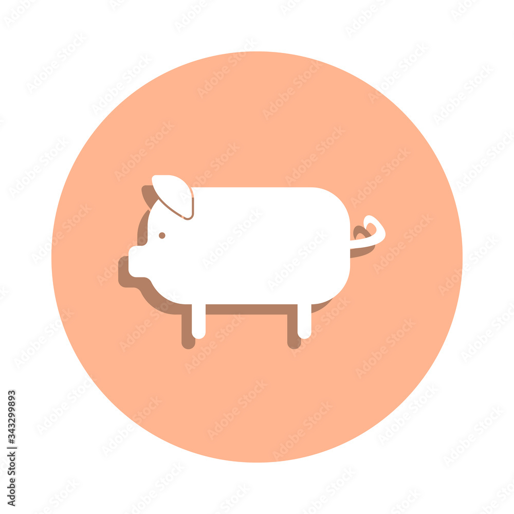 Poster pig badge icon. simple glyph, flat vector of farm icons for ui and ux, website or mobile application