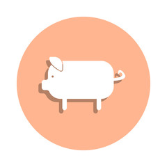 Pig badge icon. Simple glyph, flat vector of farm icons for ui and ux, website or mobile application