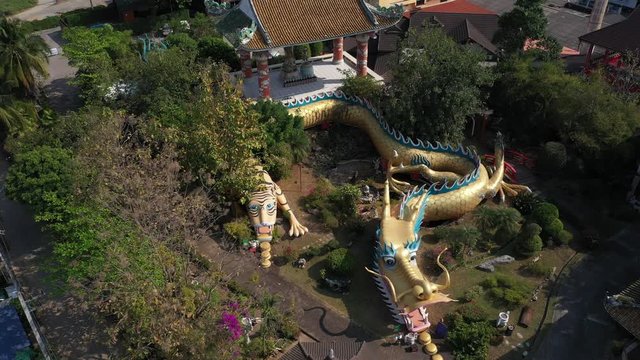 CHIANG MAI THAILAND &ndash; FEBRUARY 19 : Aerial view Dragon Tunnels Sculpture at Kun Iam Ancient Chinese Temple in Chiangmai, Thailand.