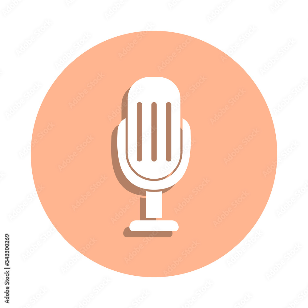 Poster microphone badge icon. simple glyph, flat vector of music icons for ui and ux, website or mobile app