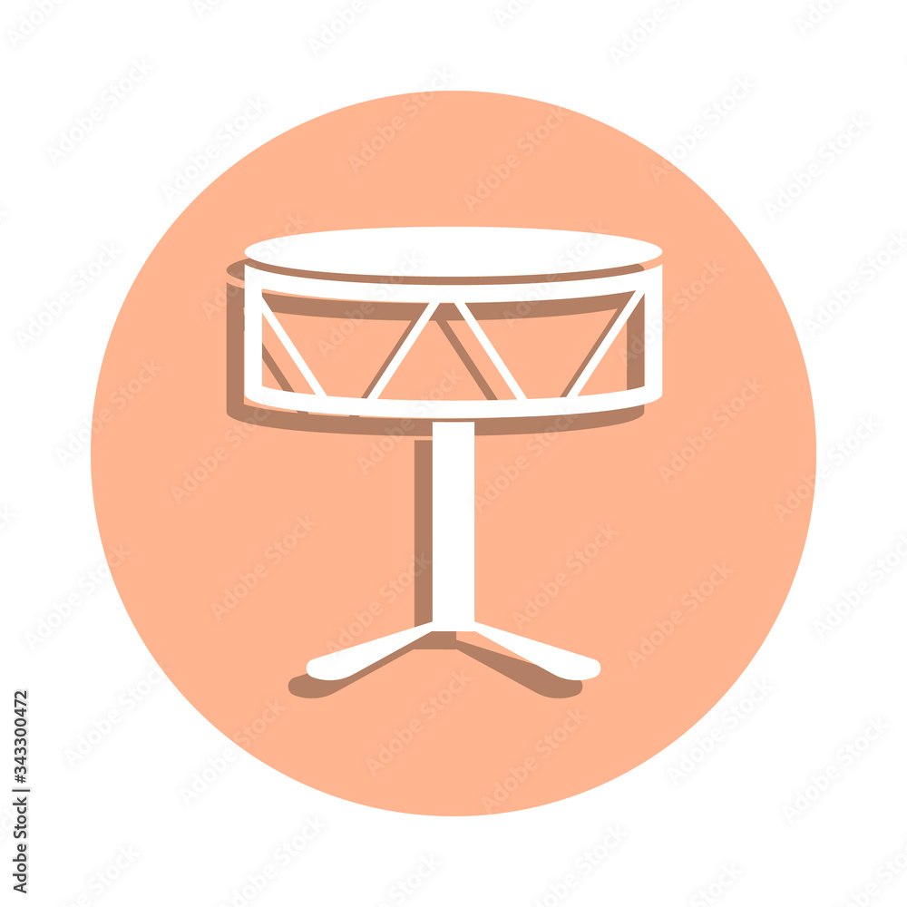 Poster drum badge icon. simple glyph, flat vector of music icons for ui and ux, website or mobile applicati