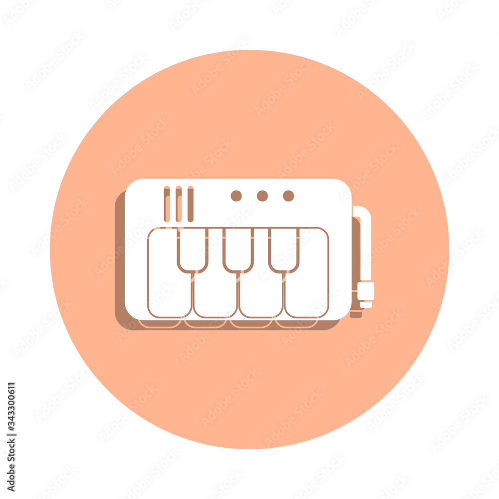 Poster mini synthesizer badge icon. simple glyph, flat vector of music icons for ui and ux, website or mobi