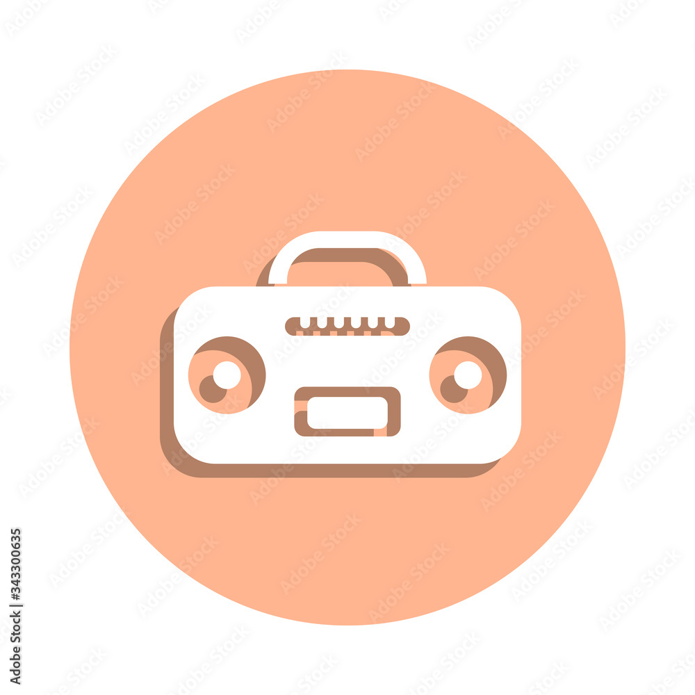 Poster record player badge icon. simple glyph, flat vector of music icons for ui and ux, website or mobile 