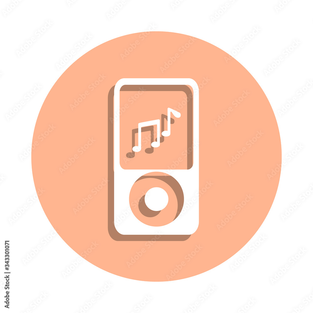 Poster music on the player badge icon. simple glyph, flat vector of music icons for ui and ux, website or m