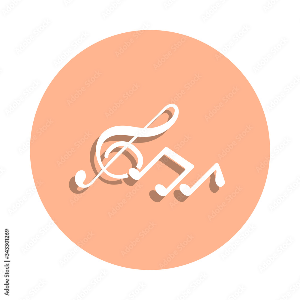 Poster musical notes badge icon. simple glyph, flat vector of music icons for ui and ux, website or mobile 