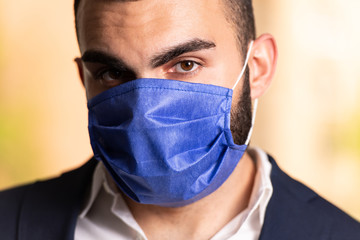 Businessman Wearing Mask for Protection