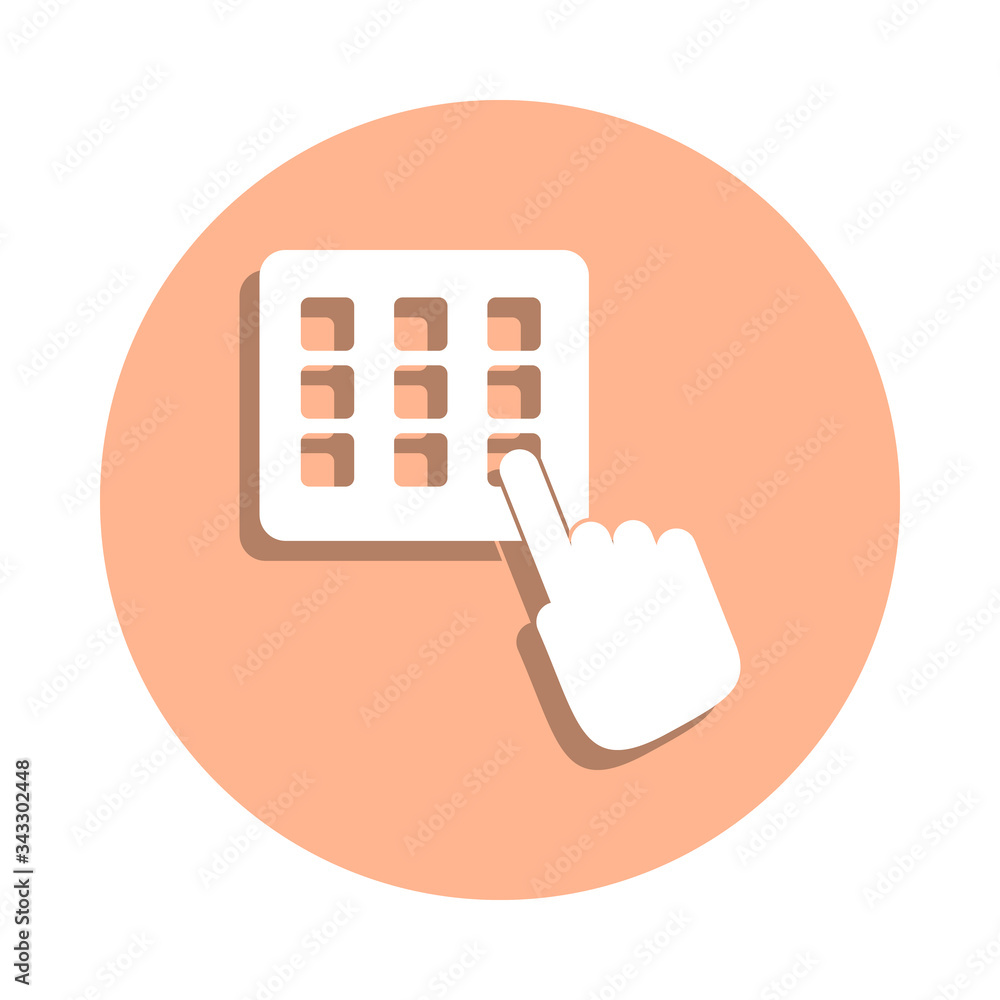 Poster hand and code badge icon. simple glyph, flat vector of police icons for ui and ux, website or mobile