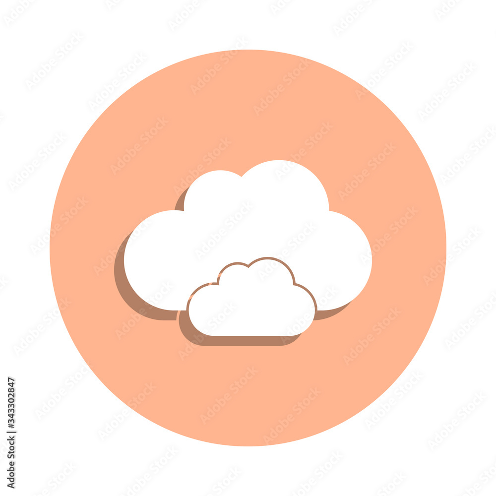 Poster clouds badge icon. simple glyph, flat vector of university life icons for ui and ux, website or mobi