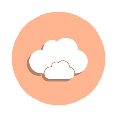 Clouds badge icon. Simple glyph, flat vector of university life icons for ui and ux, website or mobile application
