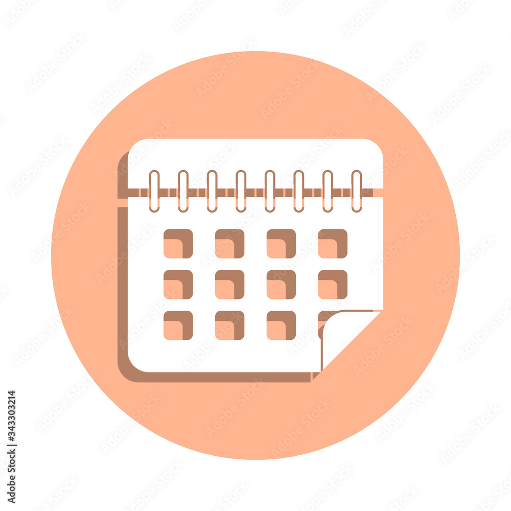 Aufkleber the calendar badge icon. simple glyph, flat vector of university life icons for ui and ux, website o
