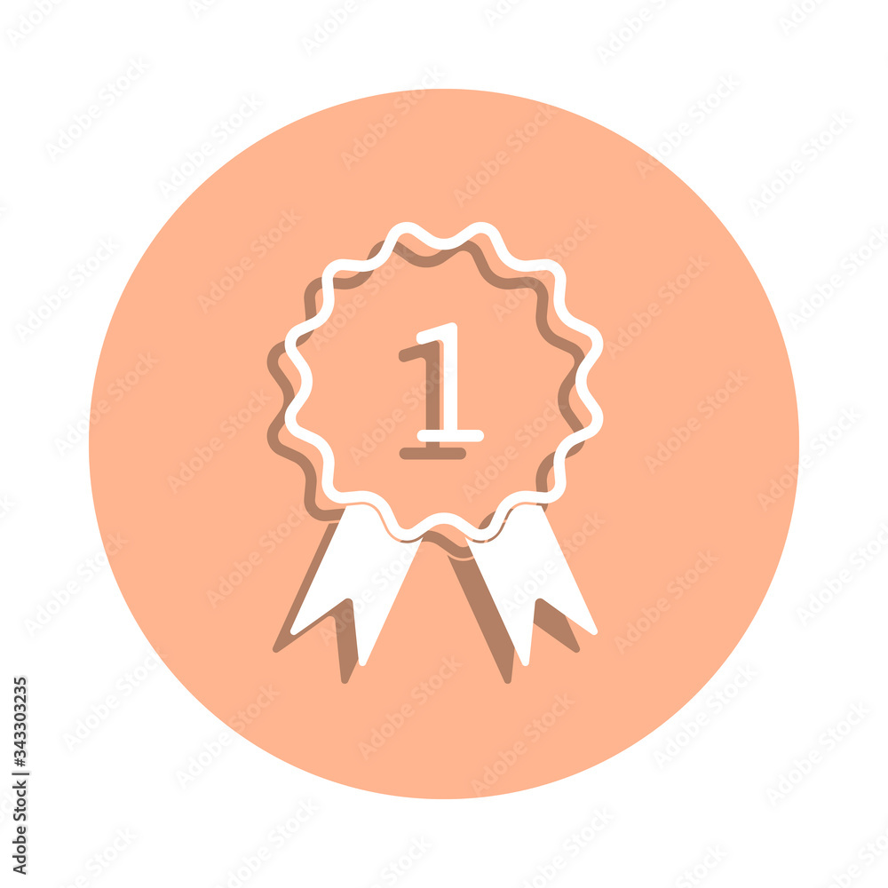 Aufkleber prize for first place badge icon. simple glyph, flat vector of university life icons for ui and ux, 