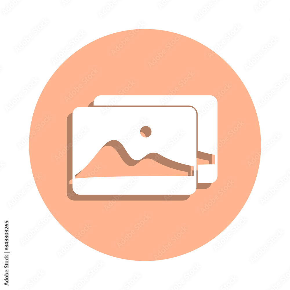 Poster paintings badge icon. simple glyph, flat vector of university life icons for ui and ux, website or m