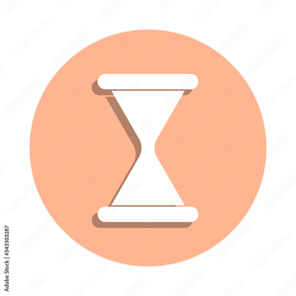 Poster hourglass badge icon. simple glyph, flat vector of university life icons for ui and ux, website or m