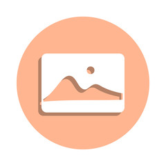 Picture badge icon. Simple glyph, flat vector of university life icons for ui and ux, website or mobile application