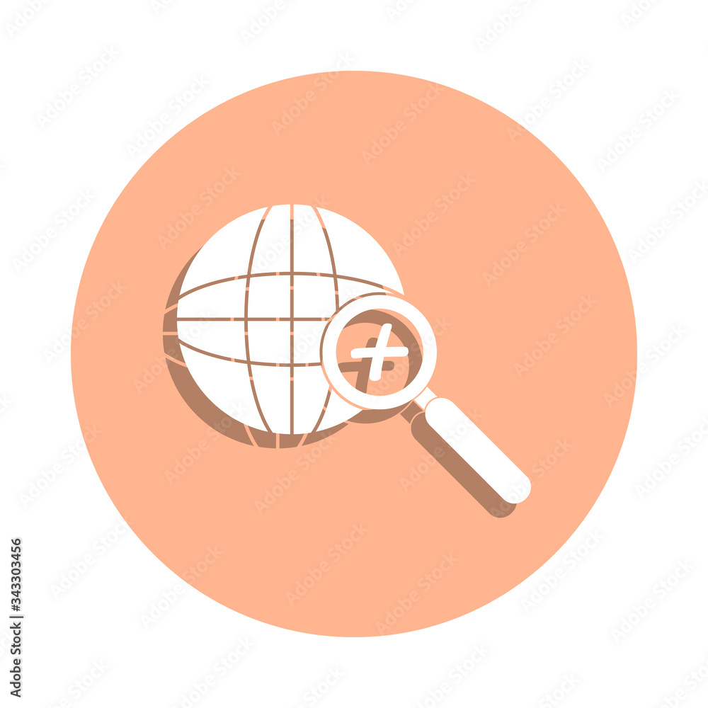 Poster globe increase sign badge icon. simple glyph, flat vector of university life icons for ui and ux, we