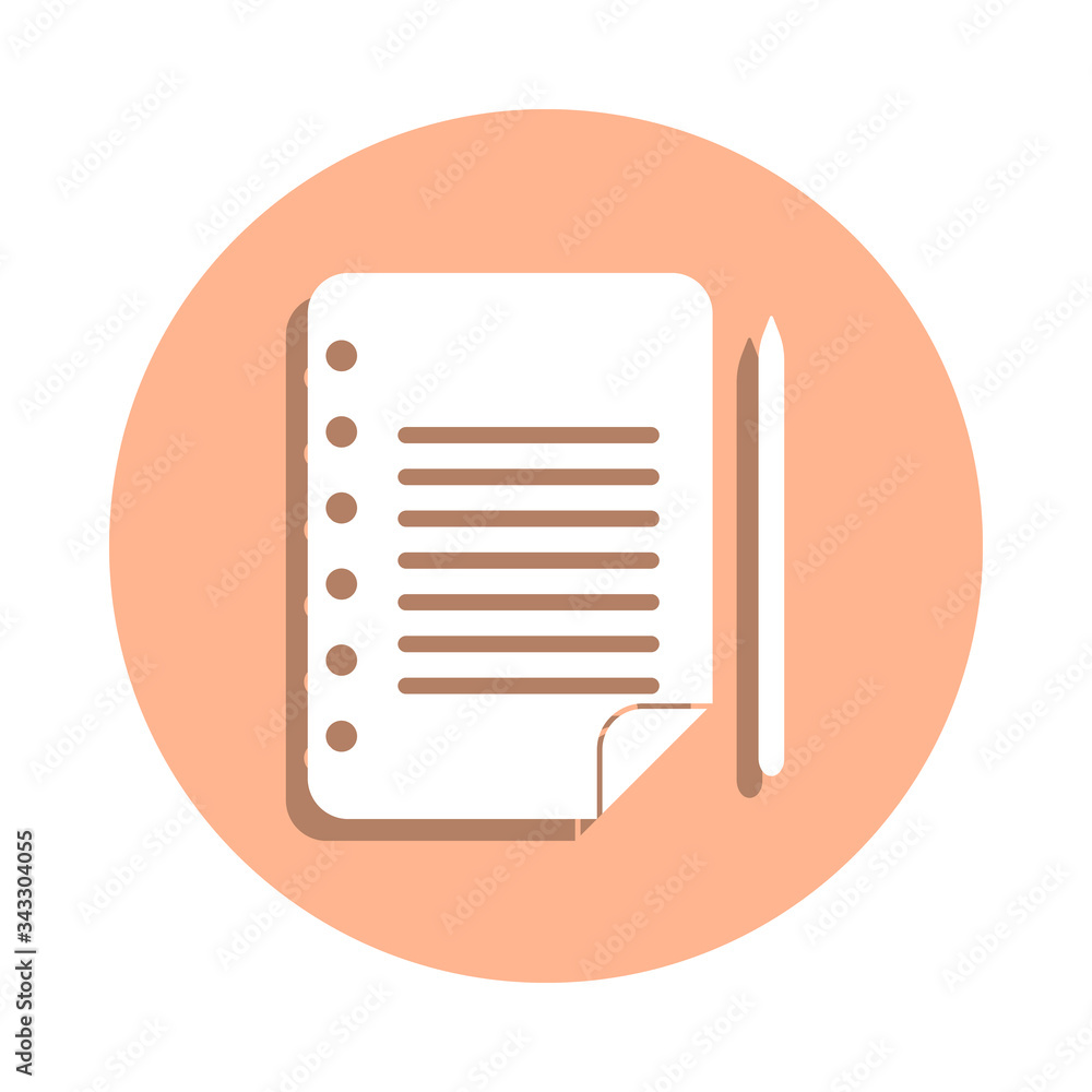 Poster sheet and pen badge icon. simple glyph, flat vector of university life icons for ui and ux, website 