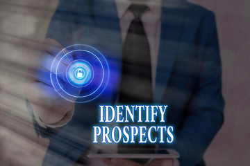 Handwriting text writing Identify Prospects. Conceptual photo Possible client Ideal Customer...