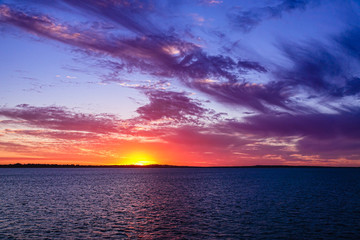 Amazing Colorful Sunset on Fraser Island, Queensland, Australia