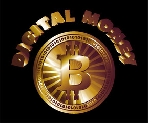 bitcoin graphic design vector art