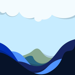 mountain papercut abstract vector design