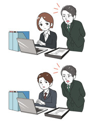 上司に叱責される部下