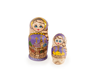 russian dolls isolated on white