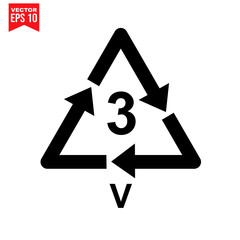 Plastic recycling symbol V 3, Wrapping Plastic, Label. Packing Sign for Food.Vector Design