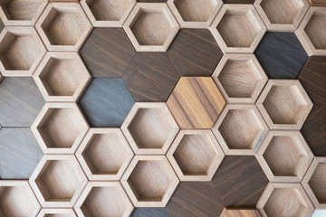 closeup wood blocks texture background Wallpaper . - 343309848