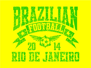Brazilian soccer sports graphic design vector art